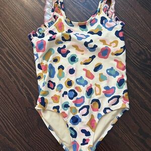 Pink Chicken Ruffled Swimsuit with Pink Trim